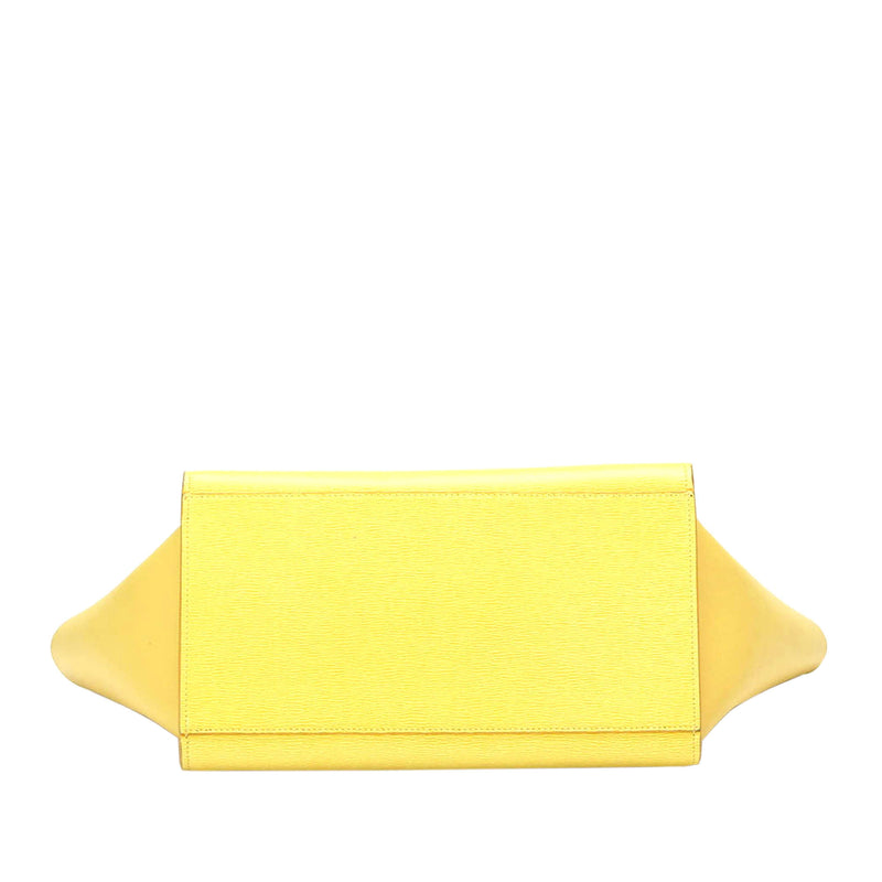 Trapeze Leather Satchel Yellow - Bag Religion