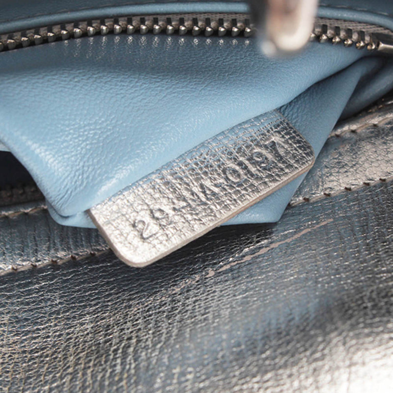 Cannage Lady Dior Metallic Leather Satchel Silver - Bag Religion