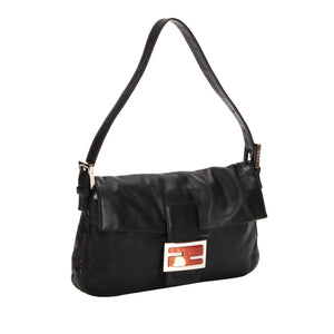 Leather Mamma Baguette Black - Bag Religion