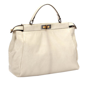 Peekaboo Leather Satchel White - Bag Religion