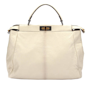 Peekaboo Leather Satchel White - Bag Religion