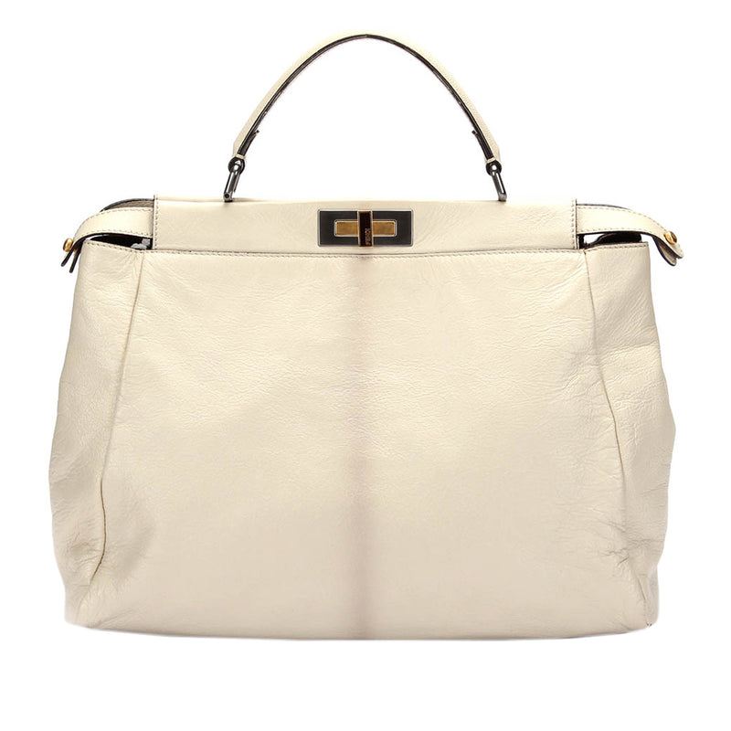 Peekaboo Leather Satchel White - Bag Religion