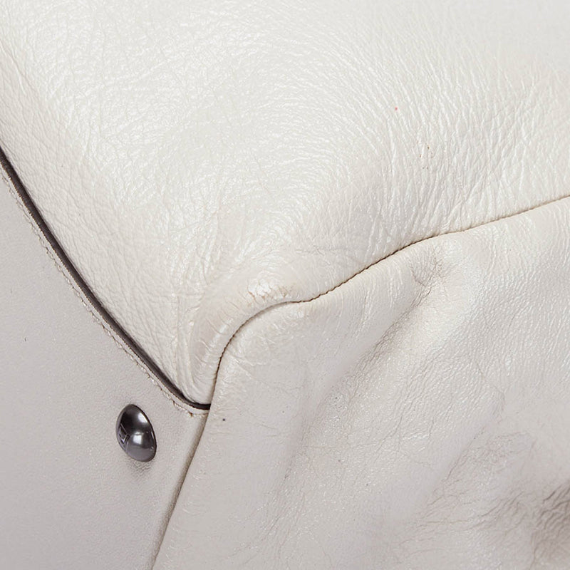 Peekaboo Leather Satchel White - Bag Religion