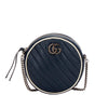 Mini GG Marmont Round Leather Crossbody Bag Blue - Bag Religion