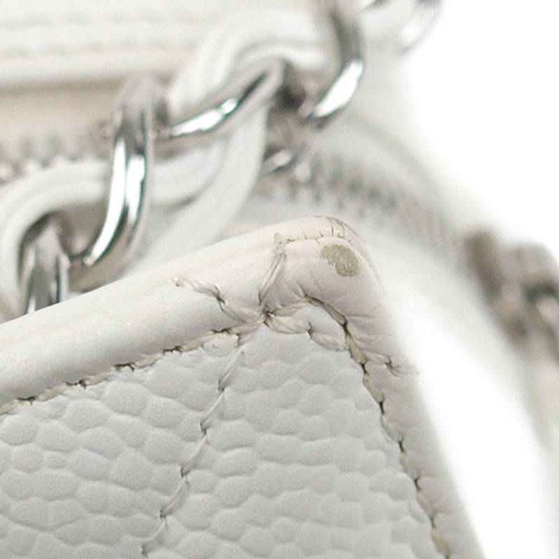 Chanel Caviar Petite Timeless Shopping Tote White