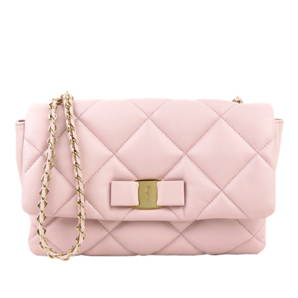 Ferragamo Vara Bow Leather Crossbody Bag Pink