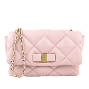 Ferragamo Vara Bow Leather Crossbody Bag Pink
