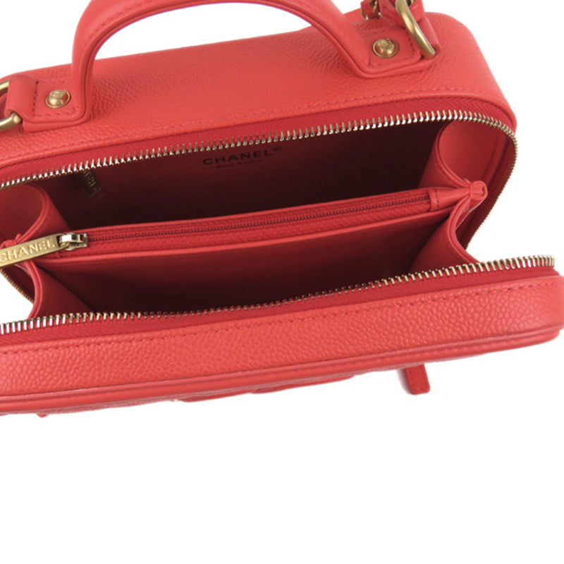 Vanity Case Red Caviar Leather CC Filigree