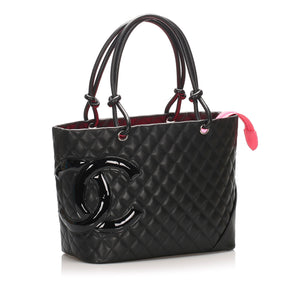 Cambon Ligne Lambskin Leather Tote Bag Black GHW