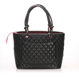 Cambon Ligne Lambskin Leather Tote Bag Black GHW