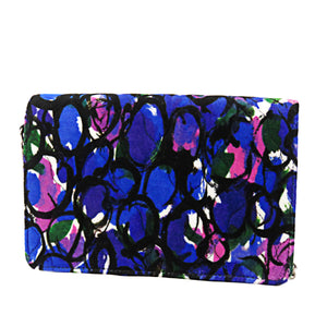 BB Printed Velvet Wallet on Chain Blue - Bag Religion