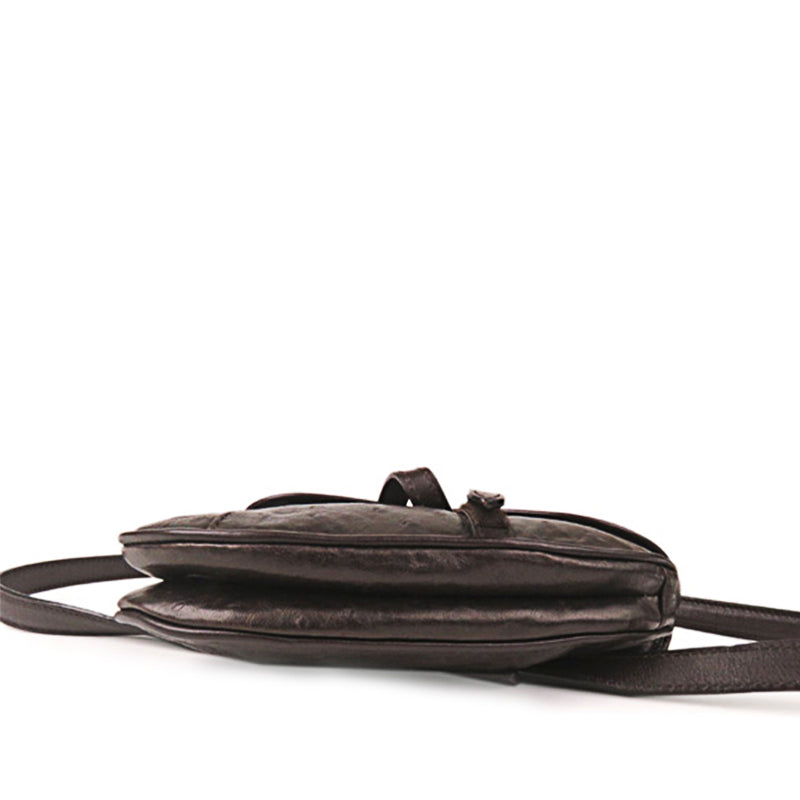 Saddle Ostrich Leather Belt Bag Brown - Bag Religion