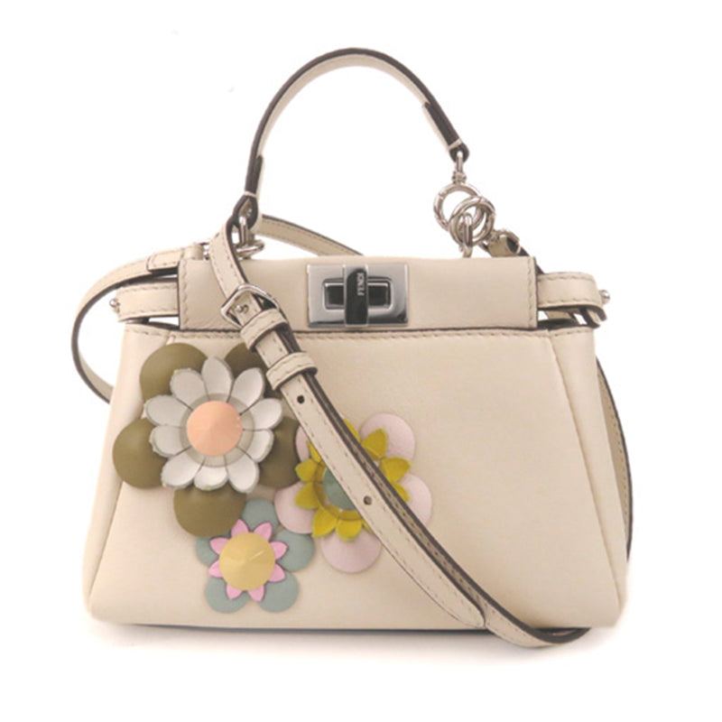 Mini Flowerland Peekaboo Leather Satchel White - Bag Religion