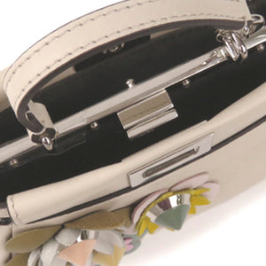 Mini Flowerland Peekaboo Leather Satchel White - Bag Religion