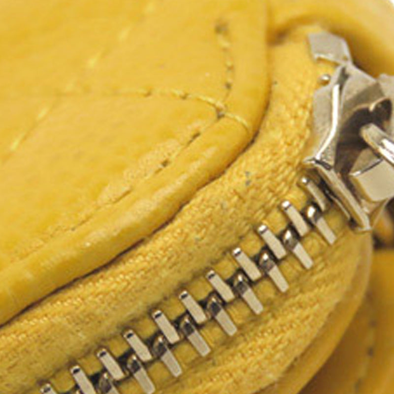 CC Caviar Leather Wallet on Chain Yellow - Bag Religion