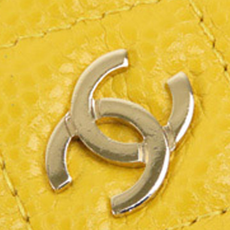 CC Caviar Leather Wallet on Chain Yellow - Bag Religion
