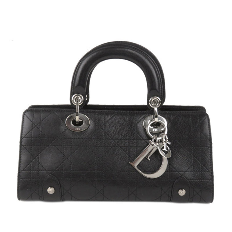 Cannage Lady Dior East West Leather Handbag Black - Bag Religion