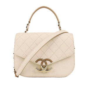 CC Timeless Caviar Leather Satchel White - Bag Religion