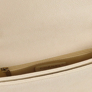 CC Timeless Caviar Leather Satchel White - Bag Religion