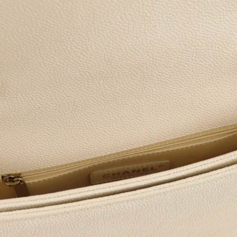CC Timeless Caviar Leather Satchel White - Bag Religion