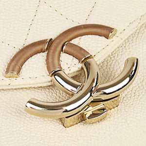 CC Timeless Caviar Leather Satchel White - Bag Religion