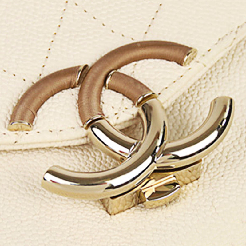 CC Timeless Caviar Leather Satchel White - Bag Religion