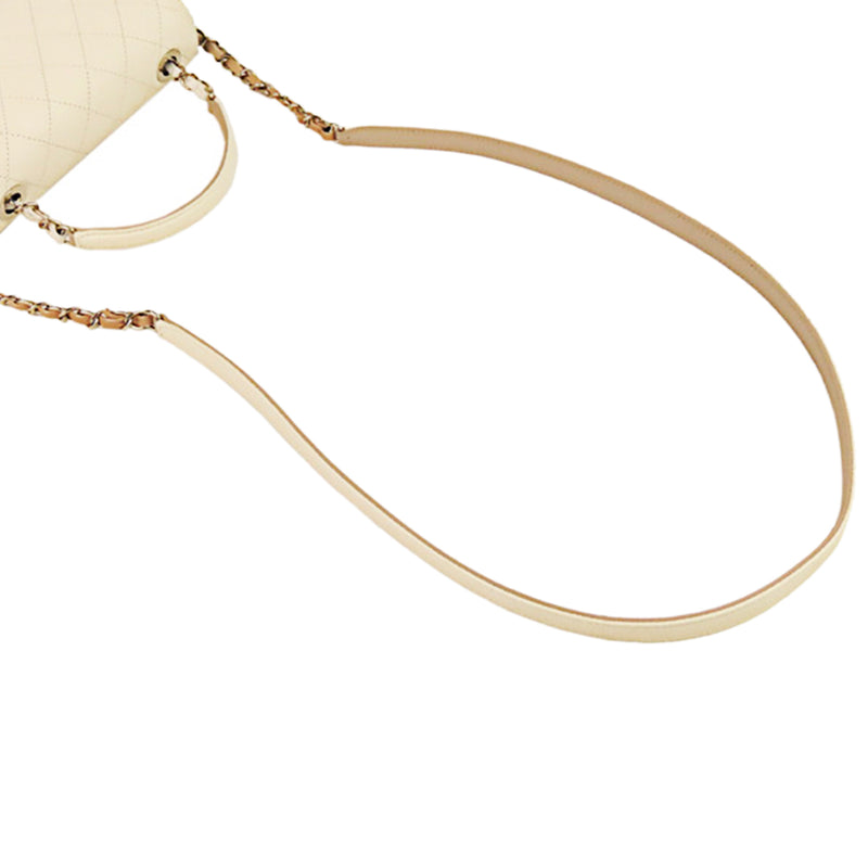 CC Timeless Caviar Leather Satchel White - Bag Religion