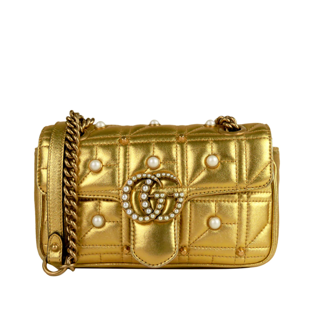 GG Marmont Matelasse Mini Leather Crossbody Bag Gold - Bag Religion