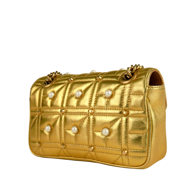 GG Marmont Matelasse Mini Leather Crossbody Bag Gold - Bag Religion