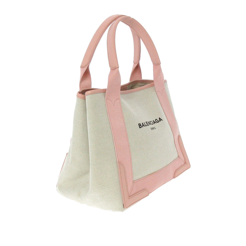 Balenciaga Navy Cabas S Canvas Tote Bag White Bag Religion