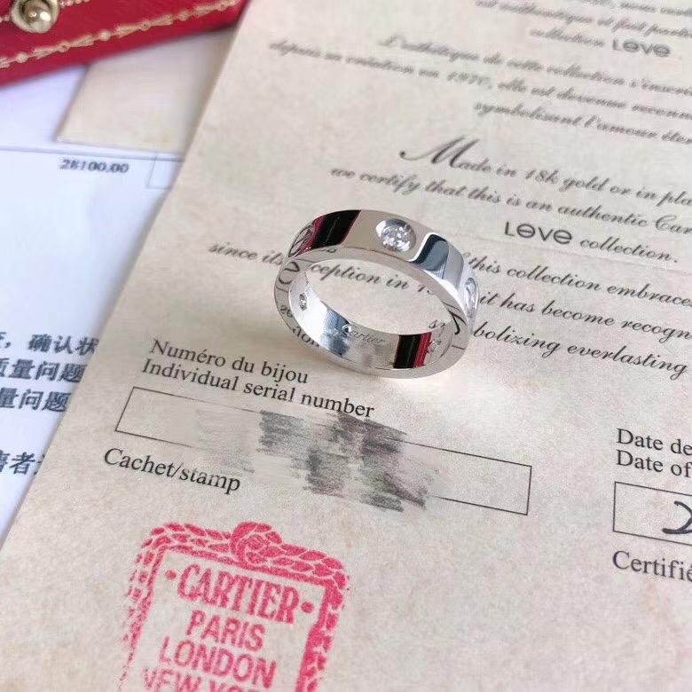 Cartier Size 57 18K Diamond Love White Gold Ring – Bag Religion