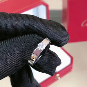 Love Solitaire 18K White Gold Diamond .25ct Ring 51mm