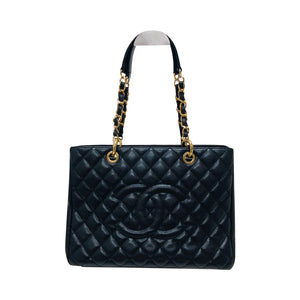 Chanel Black Caviar GST Leather Grand Shopping Tote in Black