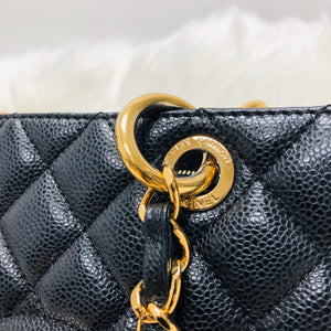 Chanel Black Caviar GST Leather Grand Shopping Tote in Black