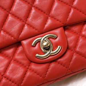Timeless Classic Calfskin Double Flap Red Bag
