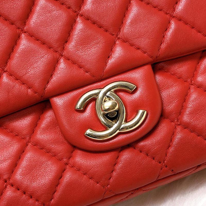 Timeless Classic Calfskin Double Flap Red Bag