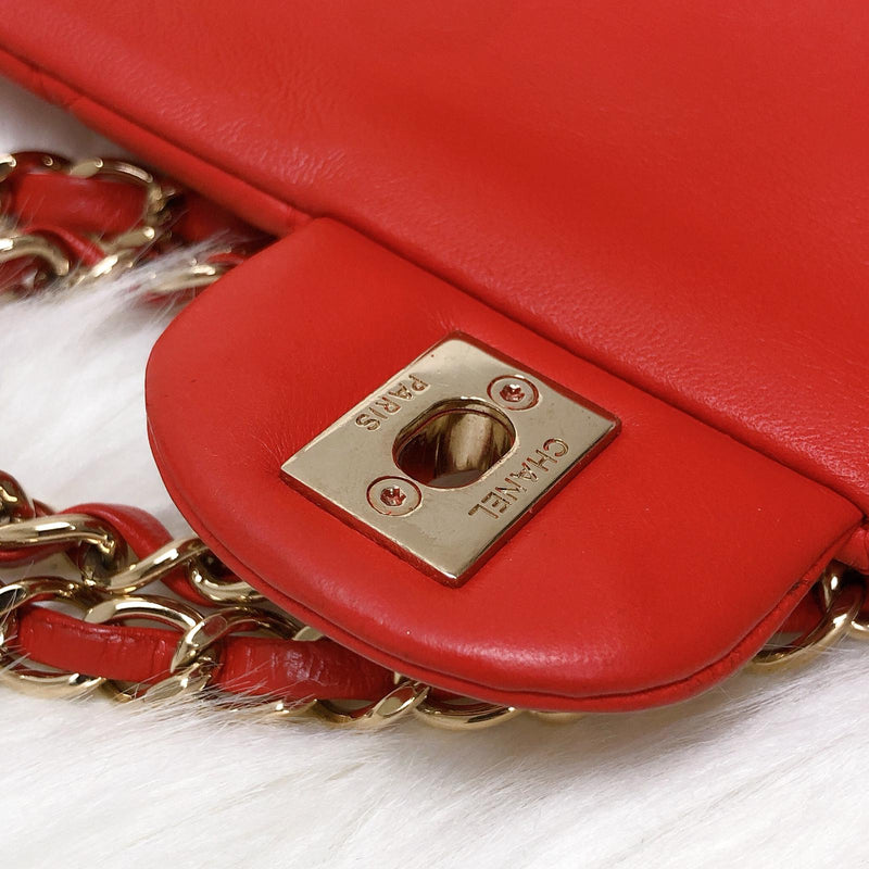 Timeless Classic Calfskin Double Flap Red Bag