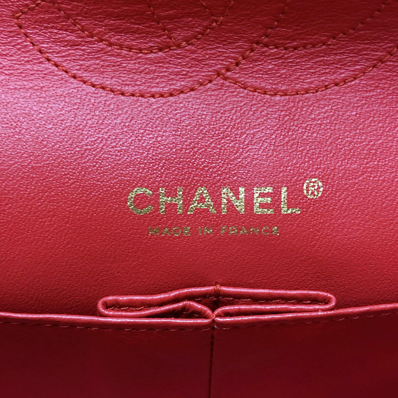 Timeless Classic Calfskin Double Flap Red Bag