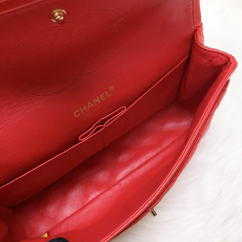 Timeless Classic Calfskin Double Flap Red Bag