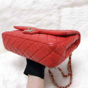 Timeless Classic Calfskin Double Flap Red Bag