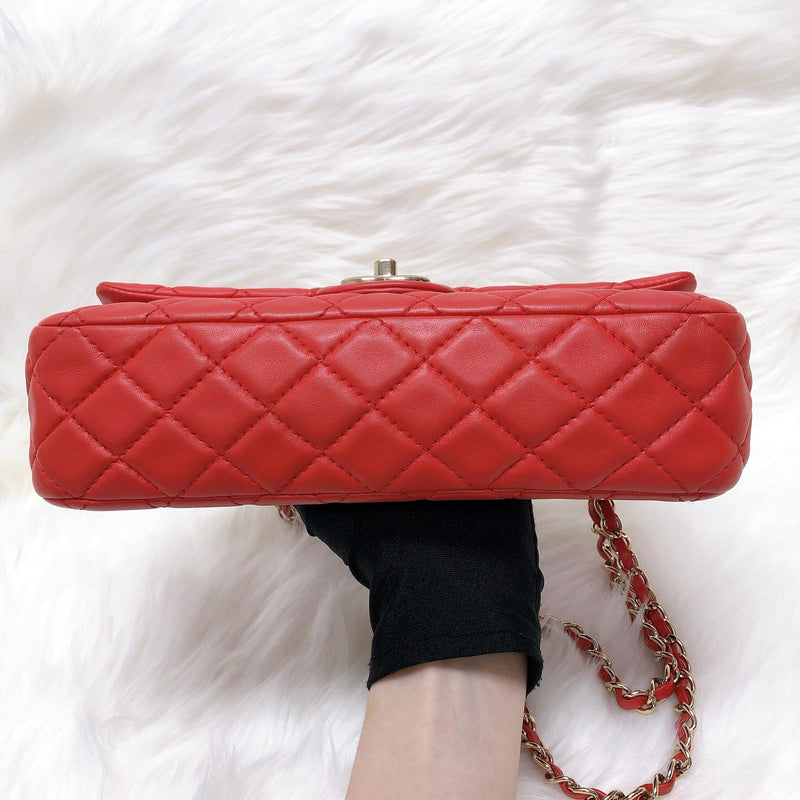 Timeless Classic Calfskin Double Flap Red Bag