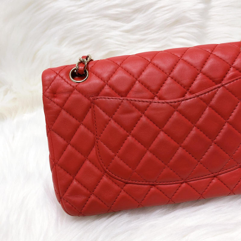 Timeless Classic Calfskin Double Flap Red Bag
