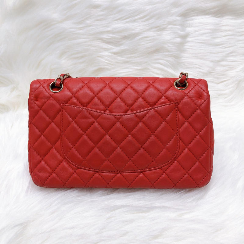 Timeless Classic Calfskin Double Flap Red Bag