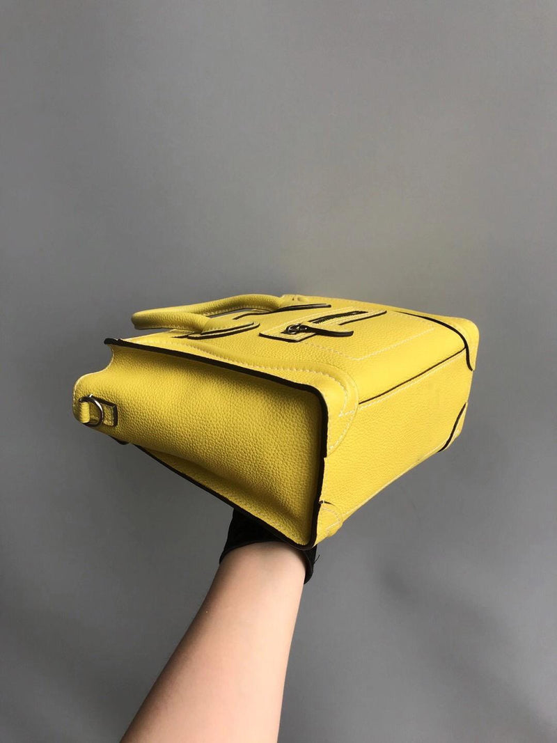 Yellow Leather Nano Luggage Tote