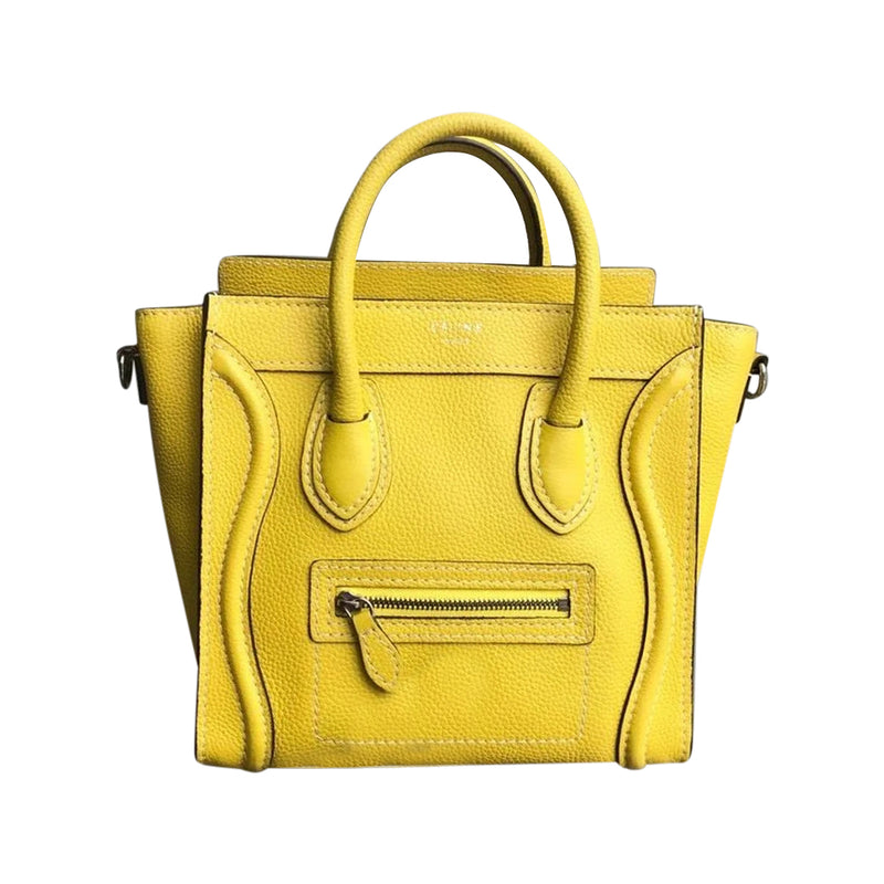 Yellow Leather Nano Luggage Tote