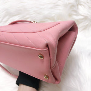Calfskin Chevron Chic Top Handle Bag Small