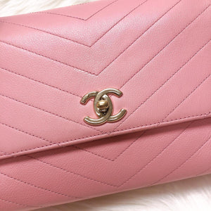 Calfskin Chevron Chic Top Handle Bag Small