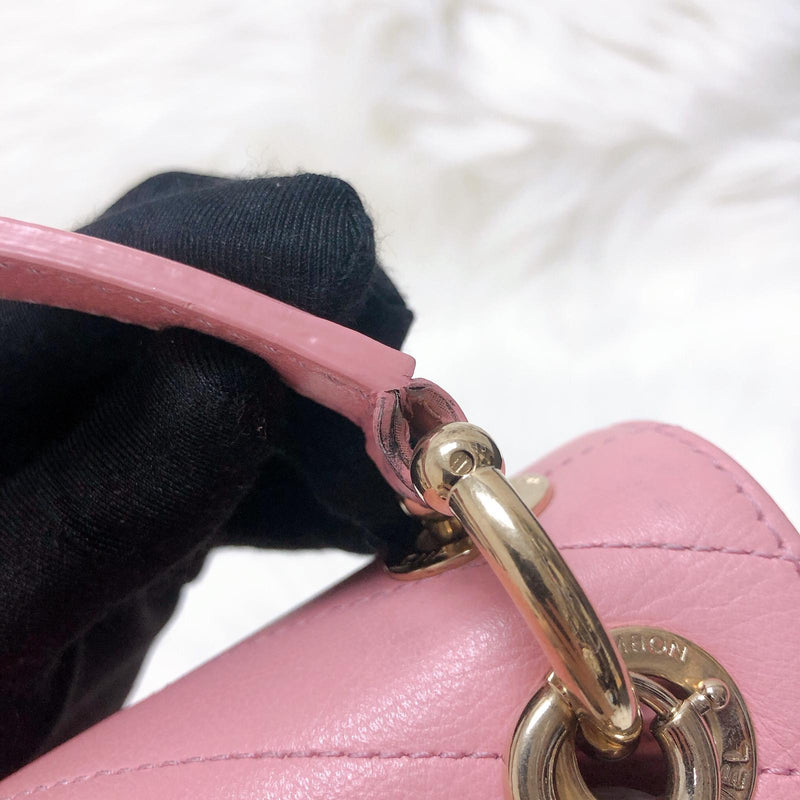 Calfskin Chevron Chic Top Handle Bag Small