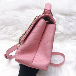 Calfskin Chevron Chic Top Handle Bag Small