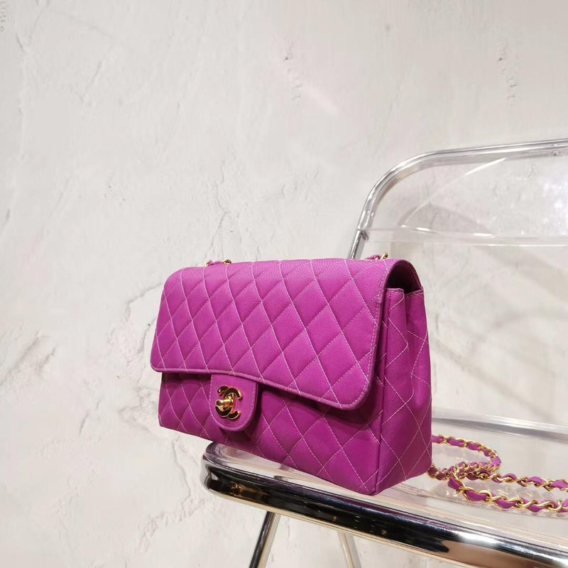Vintage Canvas Classic Flap Magenta